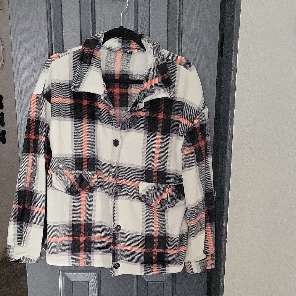 Plaid Button-Up Jacket